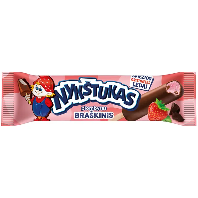 Glaistytas braškinis plombyras NYKŠTUKAS, 80 ml