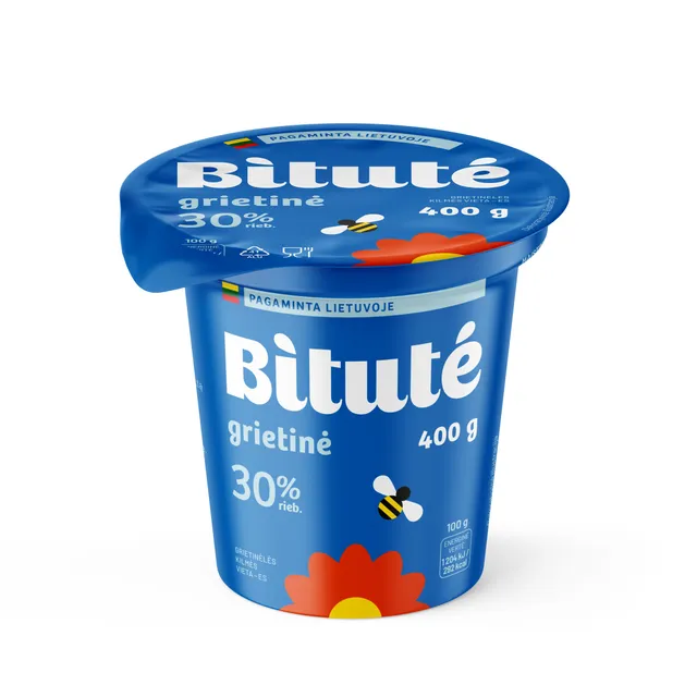 Сметана 30% жира BITUTĖ, 400 г