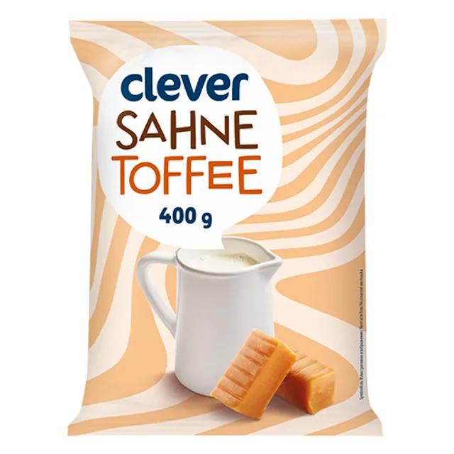 Karameliniai Toffee saldainiai CLEVER, 400 g