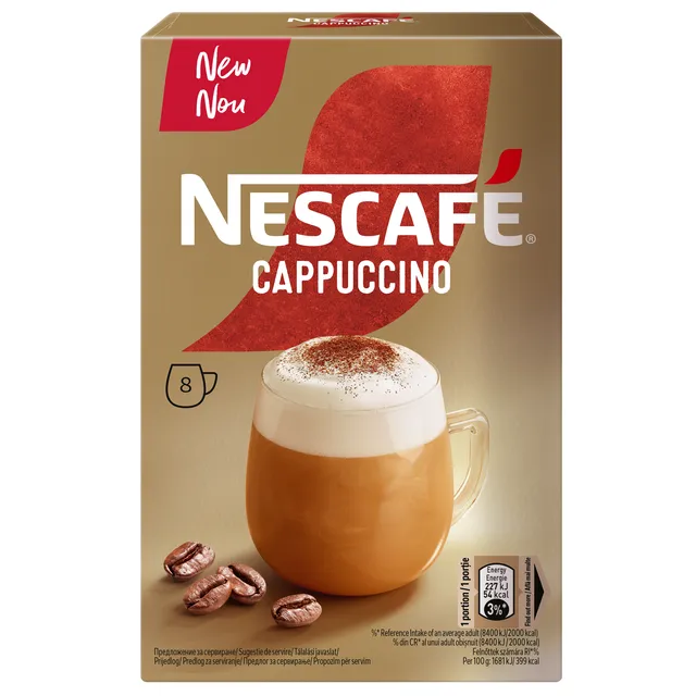 Tirpios kavos gėrimas NESCAFE CAPPUCCINO, 8 x 13,5 g