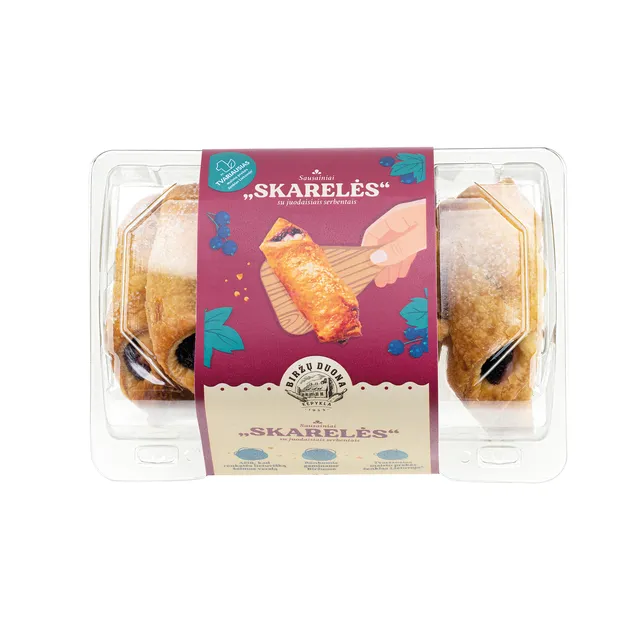 Sausainiai su juodaisiais serbentais SKARELĖS, 320 g
