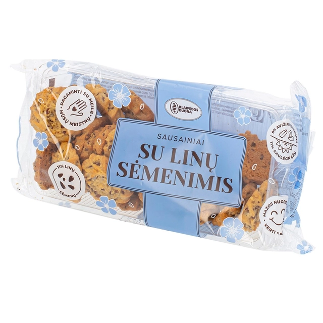 Sausainiai su linų sėmenimis KLAIPĖDOS DUONA, 180 g
