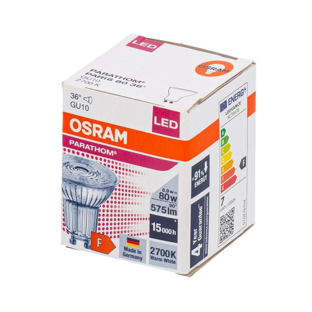LED lemputė OSRAM Retrofit Par 16 80 GU10, 36°, 6.9W, 575lm