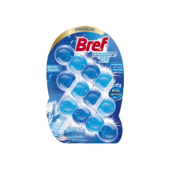 Valiklis-gaiviklis BREF BRILLIANT GEL ARCTIC OCEAN, 3 x 42 g