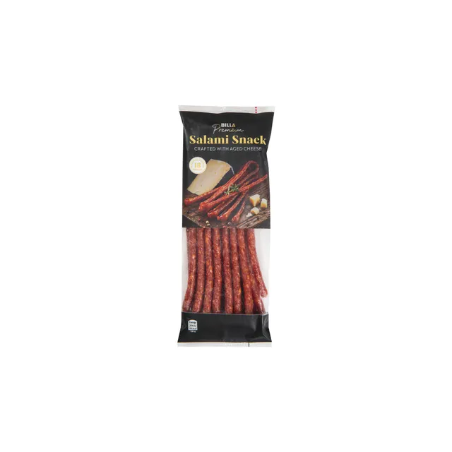 Vytintos Salami užkandžių dešrelės su sūriu BILLA PREMIUM, 100 g