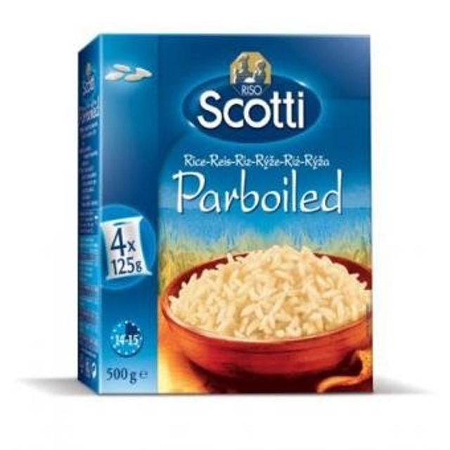 Plikyti ryžiai RISO SCOTTI PARBOILED, 4 x 125 g