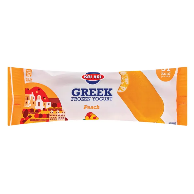Ice cream with Greek yogurt and peach flavored coating KRI KRI, 70 g