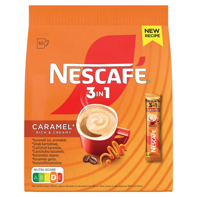 Кофейный напиток со вкусом карамели 3in1 NESCAFE, 10 шт.