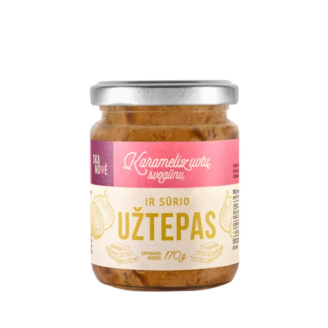 Karamelizuotų svogūnų ir sūrio užtepėlė SKANOVĖ, 170 g