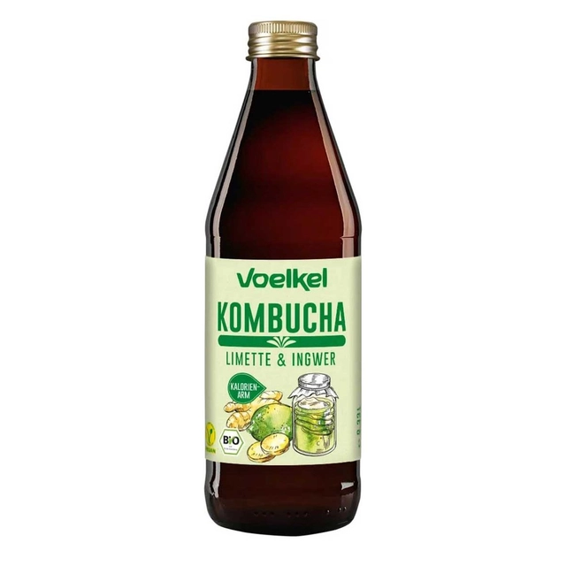 Ekologiškas fermentuotas citrinų ir imbiero skonio arbatos gėrimas VOELKEL KOMBUCHA, 330 ml