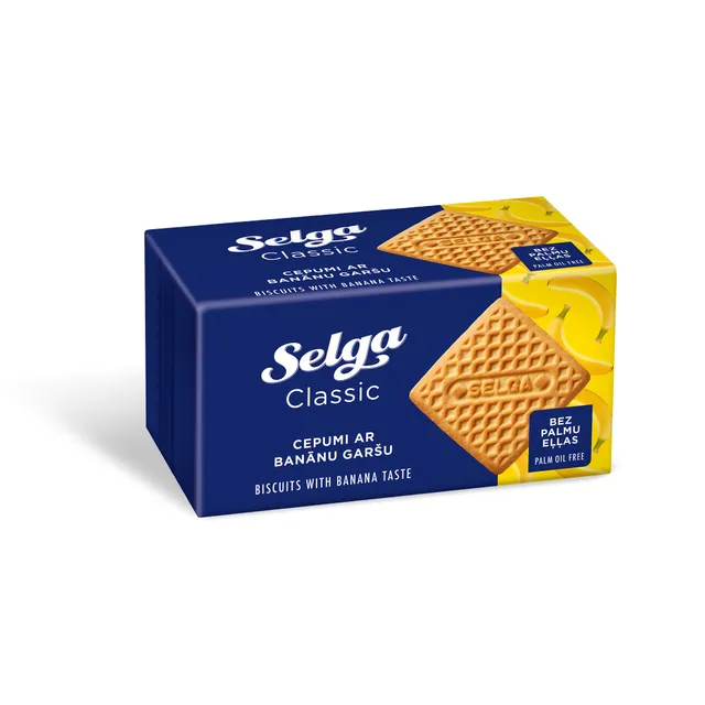 Bananų skonio sausainiai SELGA, 180 g