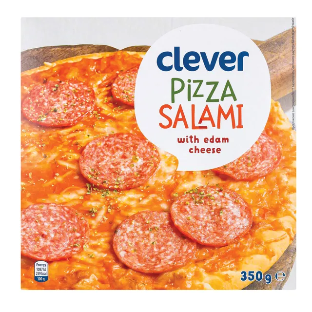 Pica su pomidorų padažu, edamu ir saliamiu CLEVER, Giliai užšaldyta, 350 g