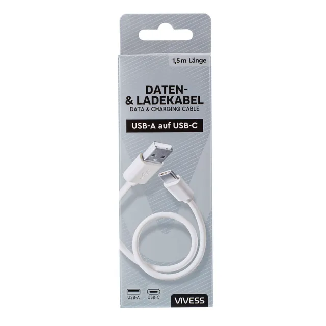 Duomenų ir įkrovimo laidas iš USB-A į USB-C VIVESS