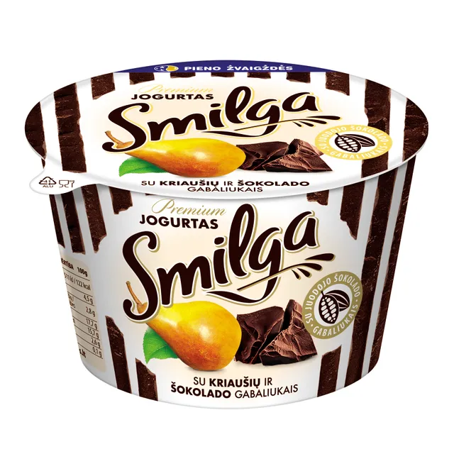 Йогурт с грушей и шоколадными кусочками SMILGA PREMIUM, 4,5% жира, 200 г