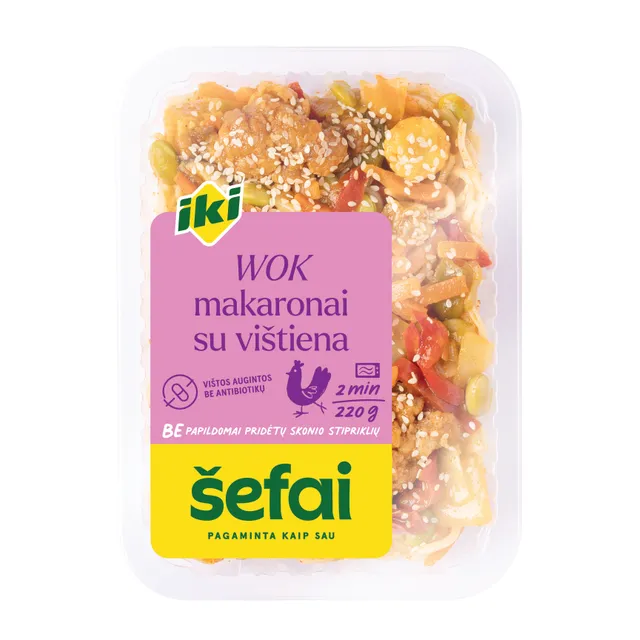 Wok noodles with chicken IKI ŠEFAI, 220 g