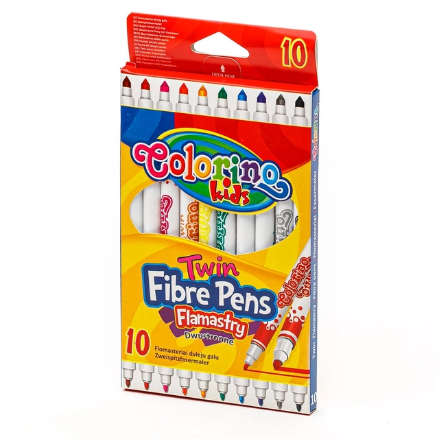 Dvipusiai flomasteriai COLORINO KIDS, 10 spalvų