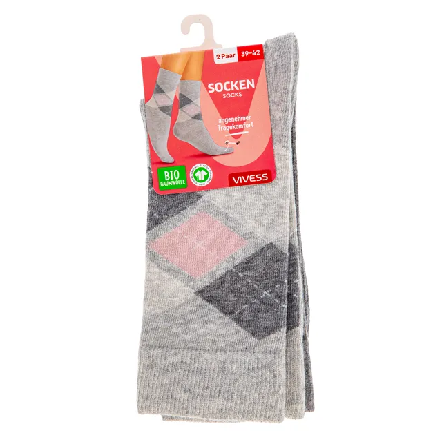 VIVESS moteriškos dryžuotos kojinės/pilkos 39-42 dydis, 2 poros
