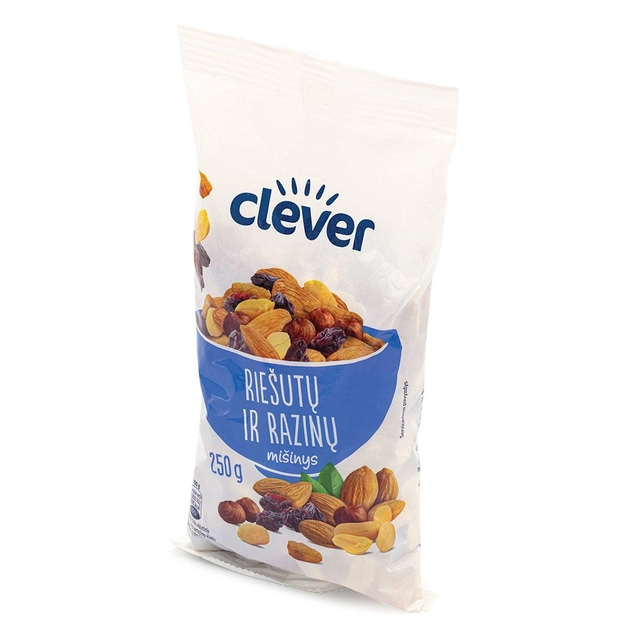 Riešutų ir razinų mišinys CLEVER, 250 g