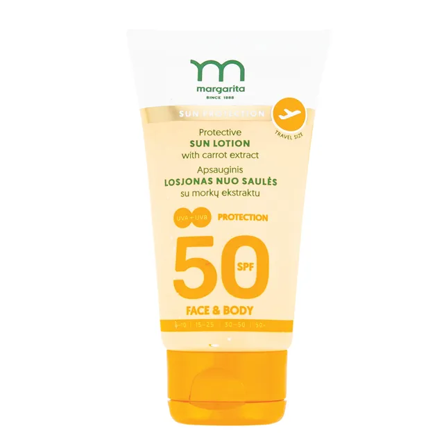 Sunscreen lotion with carrot extract SPF50, MARGARITA 50 ml