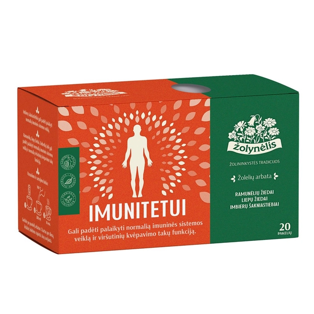 Herbal tea with ginger ŽOLYNĖLIS FLU, 20 pcs.
