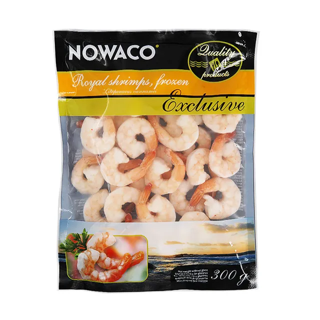 Virtos šaldytos tigrinės krevetės be kiautų NOWACO EXCLUSIVE, 300 g
