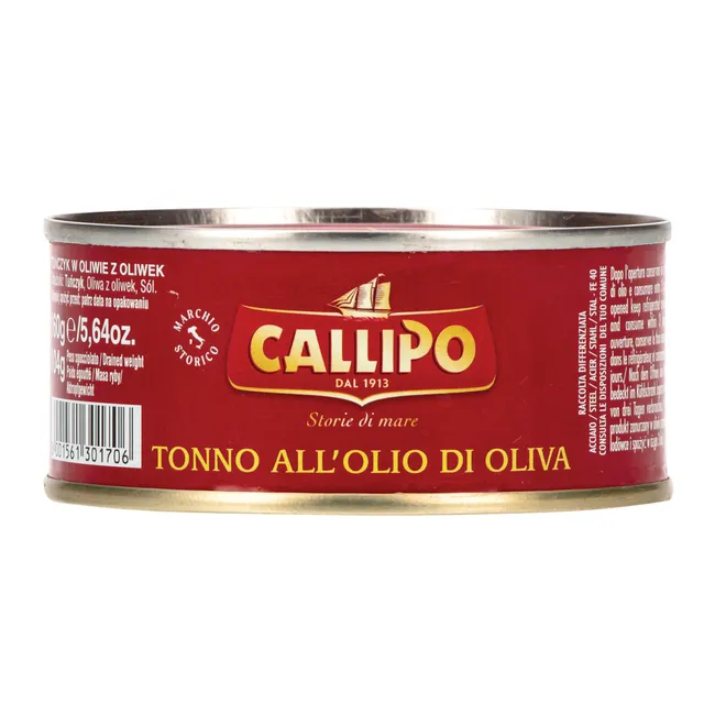 Tunas alyvuogių aliejuje CALLIPO, 160 g