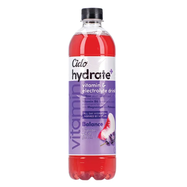 Некарбонизированный напиток со вкусом лаванды и персика CIDO HYDRATE+ BALANCE, 600 мл