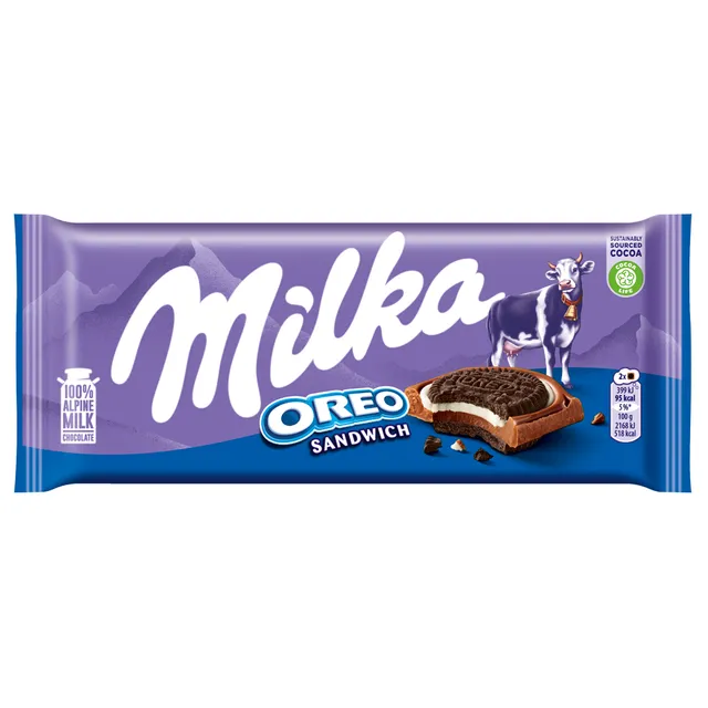 Chocolate MILKA OREO SANDWICH, 92 g