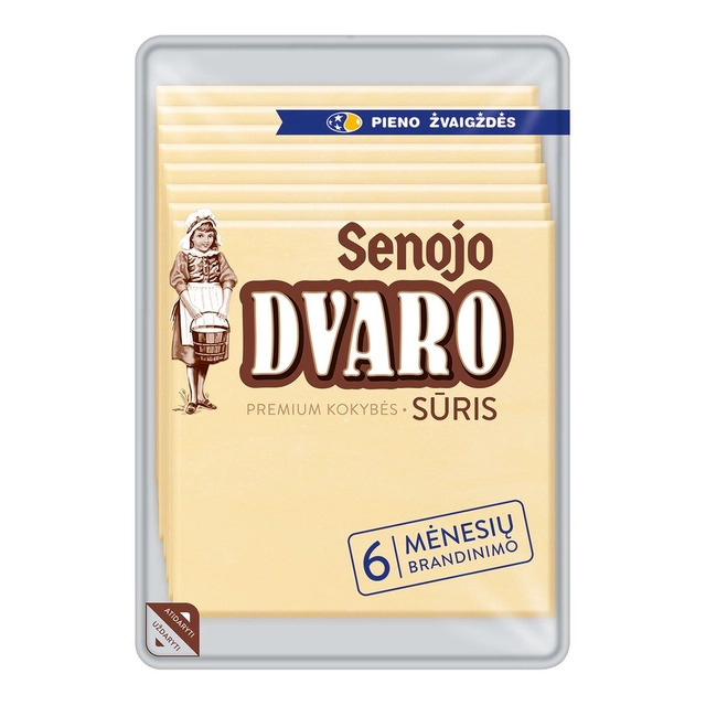 Sūris SENOJO DVARO, brandintas 6 mėn, raikytas, 45% r.s.m., 150 g