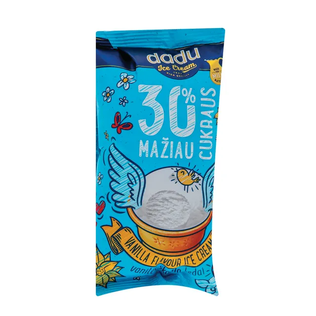 Mini vanilinis plombyras mažiau cukraus vafliniame puodelyje DADU, 85 ml
