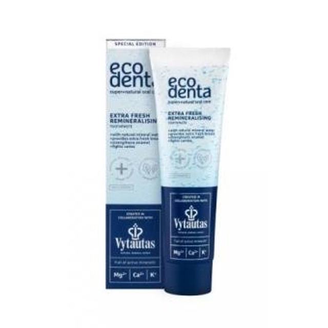 Especially refreshing and remineralizing toothpaste with Vytautas mineral ECODENTA, 100 ml
