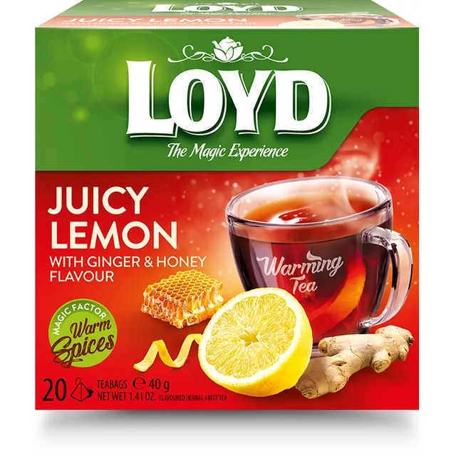 Травяной чай со вкусом имбиря, лимона и меда LOYD WARMING TEA, 20 шт.