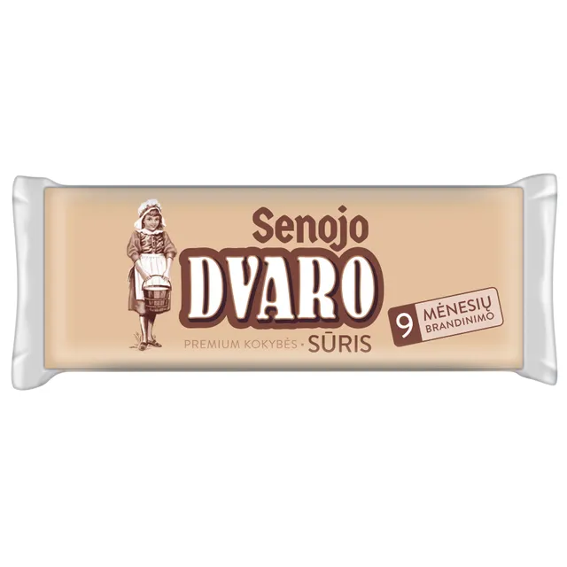 Sūris SENOJO DVARO, brandintas 9 mėn.,  45 % rieb. s. m., 200 g