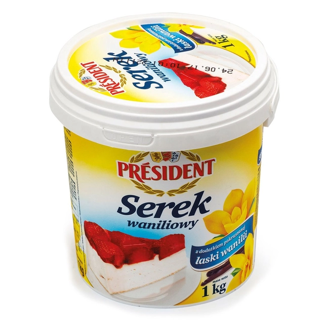Vanilinis varškės desertas PRESIDENT VANILA, 1 kg