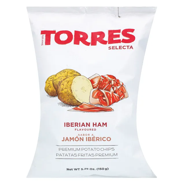 Картофельные чипсы со вкусом хамона Иберико TORRES, 150 г