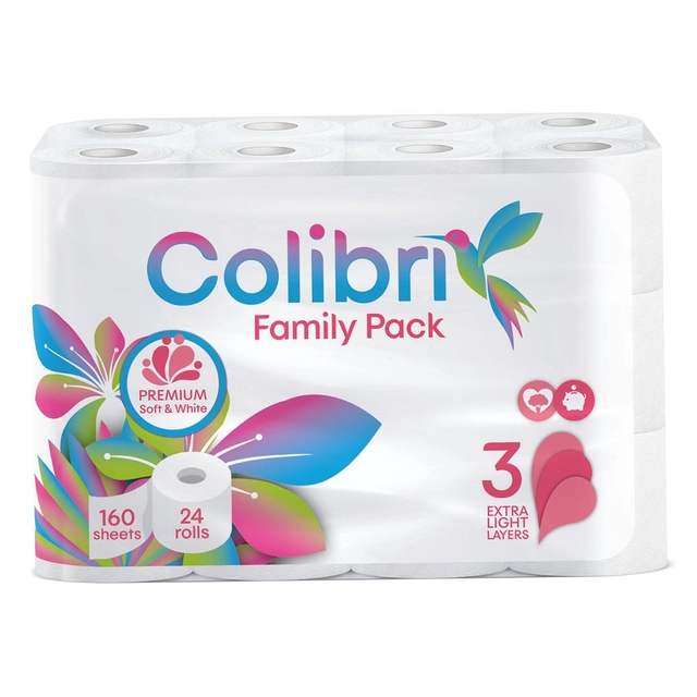 Tualetinis popierius COLIBRI FAMILY PACK, 24 vnt.