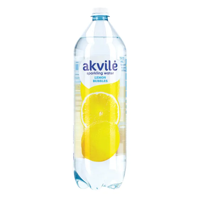 Lightly Carbonated Table Water AKVILĖ with Lemon Aroma, 1,5 l