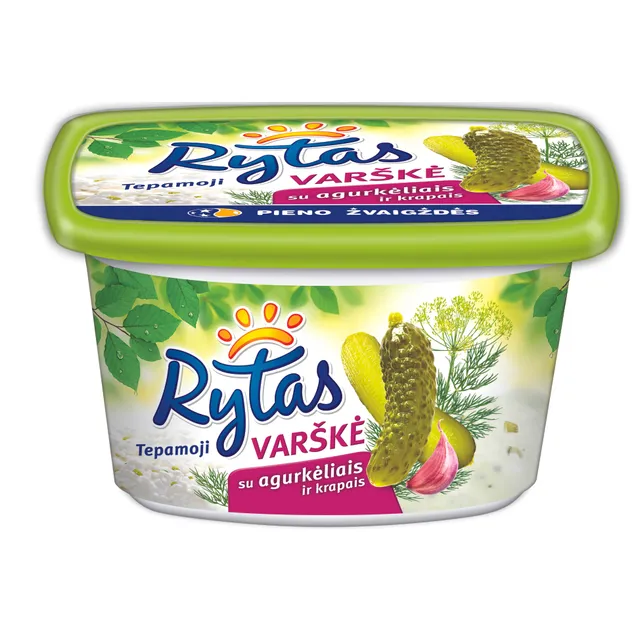 Tepamoji varškė su agurkėliais ir krapais be laktozės RYTAS, 15% rieb., 130 g