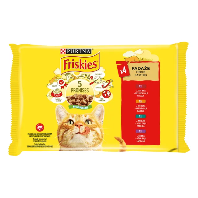 Mėsos konservai su padažu FRISKIES, 4x85 g