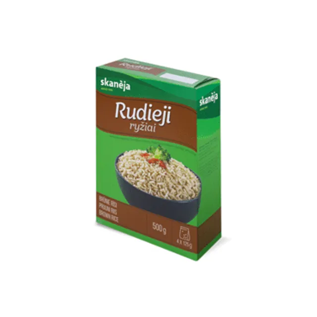 Rudieji ryžiai SKANĖJA, 4 x 125 g
