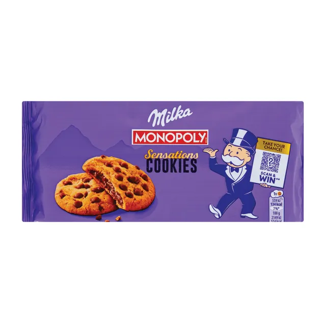 Печенье с кусочками молочного шоколада и молочной начинкой MILKA, 156 г