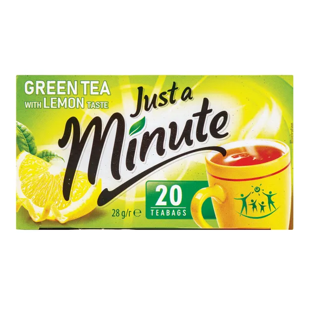 Žalioji arbata JUST A MINUTE LEMON, 20 x 1,4 g 