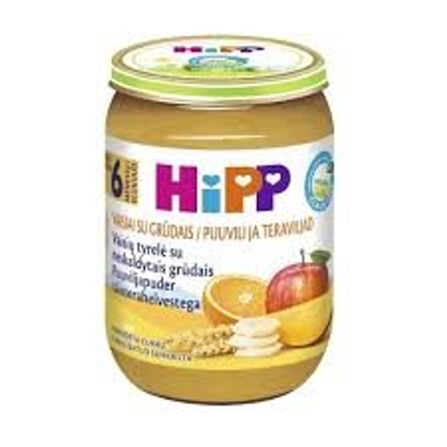 Ekologiška grūdų košė su vaisiais (nuo 6 mėn.) HIPP, 190 g
