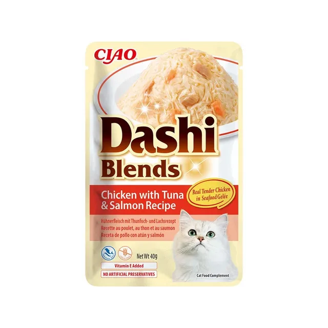 Sriuba katėms su vištiena ir sūriu CIAO Dashi blends, 40 g