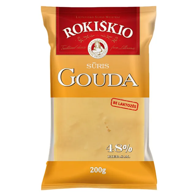 Сыр без лактозы ROKIŠKIO GOUDA, 200 г