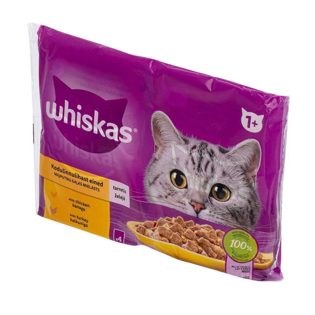 Набор корма для взрослых кошек WHISKAS, 4x85 г