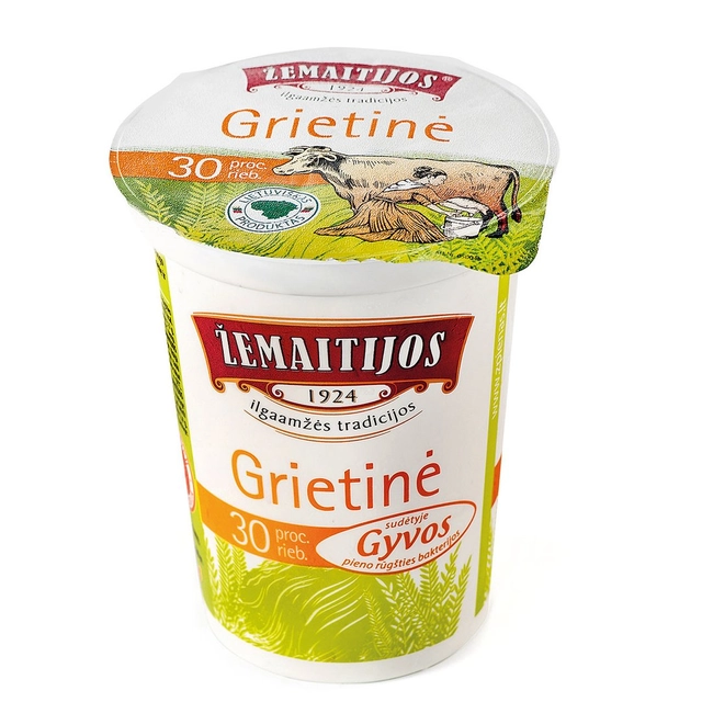 Сметана ЖЕМАЙТИЈОС, 30% жира, 400 г