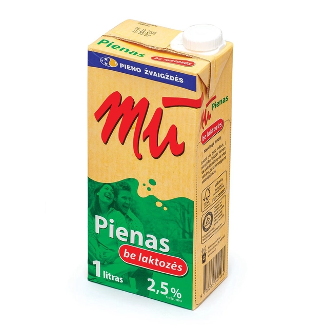 UAT pienas be laktozės MŪ, 2,5% rieb., 1 l