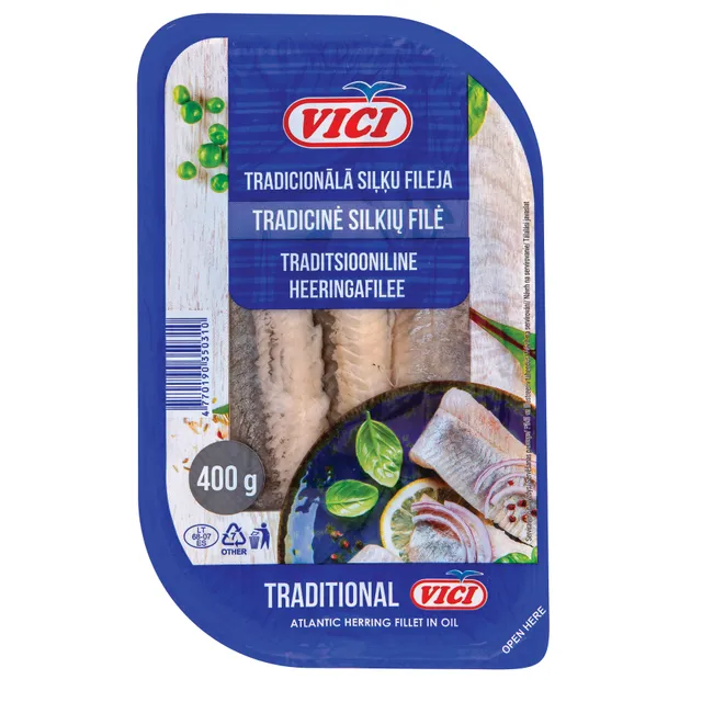 Sūdyta silkių filė aliejuje tradicinė, 400 g
