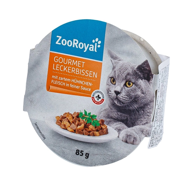 Suaugusių kačių ėdalas skardinėje su vištiena ZOOROYAL, 90 g